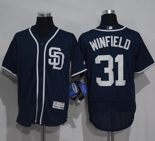 Padres #31 Dave Winfield Navy Blue Flexbase Authentic Collection Stitched MLB Jersey - Click Image to Close